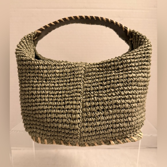 👜 ZARA Woven Top Handle Raffia Bag – Natural | Like New - Picture 1 of 8